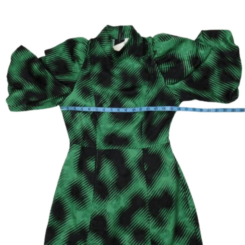 Essentiel Antwerp Elixir Puff-Sleeve Mini Dress Green 6 - Picture 6 of 16